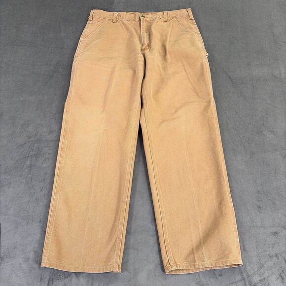 Carhartt Other - Carhartt B11-BRN Loose Fit Washed Duck Utility Work Pants Mens 38x32 Tan Brown